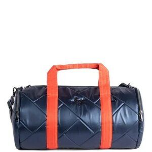 Brand New Lug Rowboat Duffle Bag in Metallic Indigo and Papaya